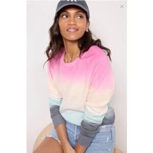 Evereve Rylie Pink Blue Tie Dye Sweatshirt L